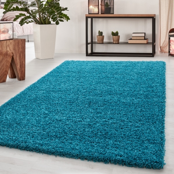 Dream Shaggy Plain Turquoise Rug